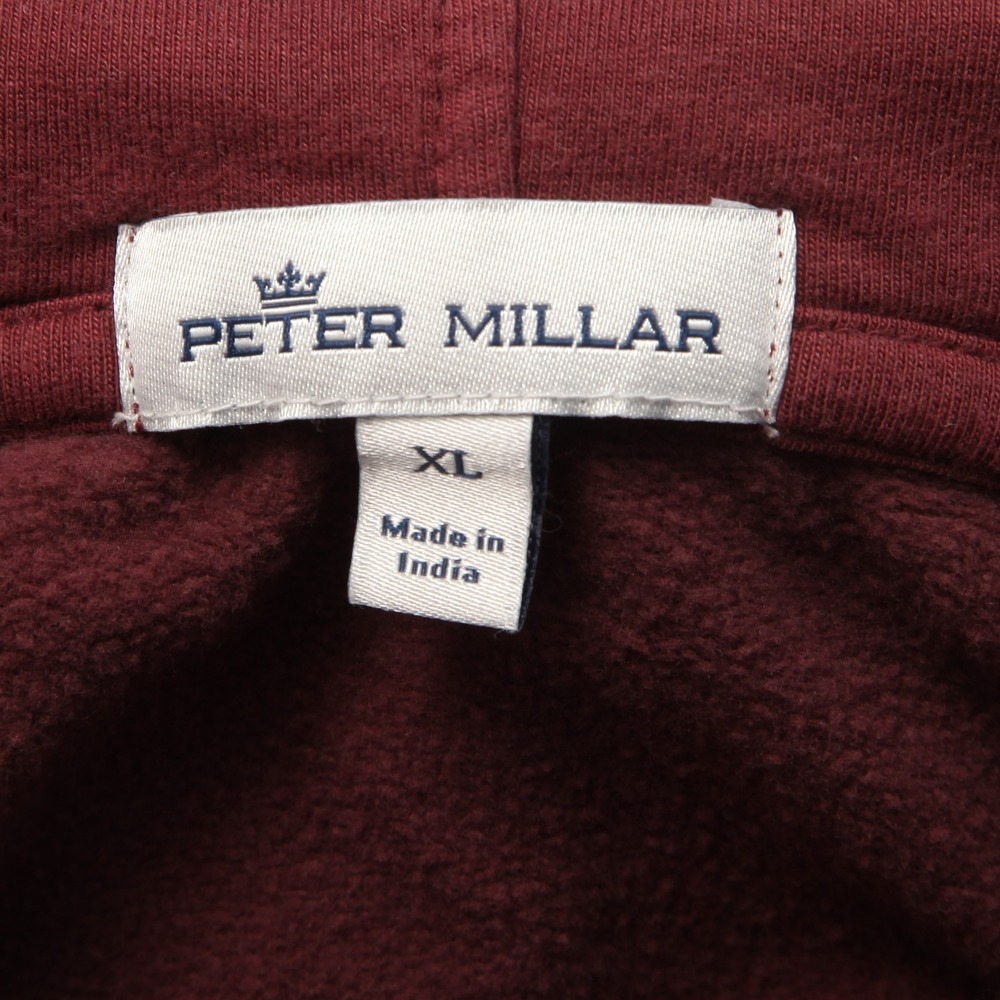 Peter Millar Crown Lava Wash Hoodie Men's Xl Burgundy Pullover Fiddlers Elbow View 5